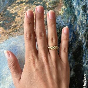 14k Croissant Dome Ring
